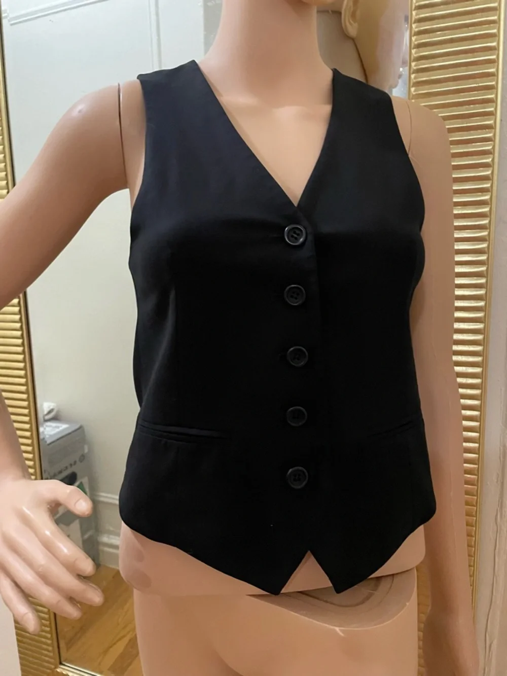 Theory Black Sleeveless Button Vest - Picture 11 of 13